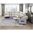 Lexicon Fairway Faux Leather 3-Piece Pwr Rclng Sectional with Consoles in Taupe