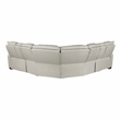 Lexicon Fairway Faux Leather 3-Piece Pwr Rclng Sectional with Consoles in Taupe