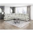 Lexicon Fairway Faux Leather 3-Piece Pwr Rclng Sectional in Taupe