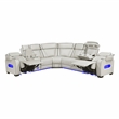 Lexicon Fairway Faux Leather 3-Piece Pwr Rclng Sectional in Taupe