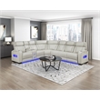 Lexicon Fairway Faux Leather 3-Piece Pwr Rclng Sectional in Taupe