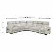 Lexicon Fairway Faux Leather 3-Piece Pwr Rclng Sectional in Taupe