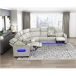 Lexicon Fairway Faux Leather 3-Piece Pwr Rclng Sectional in Taupe