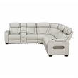 Lexicon Fairway Faux Leather 3-Piece Pwr Rclng Sectional in Taupe