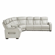 Lexicon Fairway Faux Leather 3-Piece Pwr Rclng Sectional in Taupe