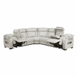 Lexicon Fairway Faux Leather 3-Piece Pwr Rclng Sectional in Taupe