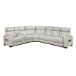 Lexicon Fairway Faux Leather 3-Piece Pwr Rclng Sectional in Taupe