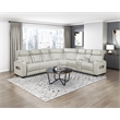 Lexicon Fairway Faux Leather 3-Piece Pwr Rclng Sectional in Taupe