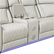 Lexicon Fairway Faux Leather 3-Piece Pwr Rclng Sectional in Taupe