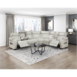 Lexicon Fairway Faux Leather 3-Piece Pwr Rclng Sectional in Taupe