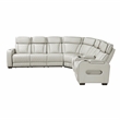 Lexicon Fairway Faux Leather 3-Piece Pwr Rclng Sectional in Taupe