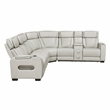 Lexicon Fairway Faux Leather 3-Piece Pwr Rclng Sectional in Taupe