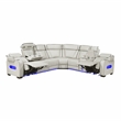 Lexicon Fairway Faux Leather 3-Piece Pwr Rclng Sectional in Taupe