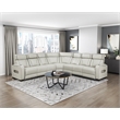 Lexicon Fairway Faux Leather 3-Piece Pwr Rclng Sectional in Taupe