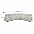 Lexicon Fairway Faux Leather 3-Piece Pwr Rclng Sectional in Taupe