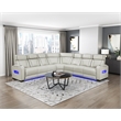 Lexicon Fairway Faux Leather 3-Piece Pwr Rclng Sectional in Taupe