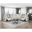 Lexicon Fairway Faux Leather 3-Piece Pwr Rclng Sectional in Taupe