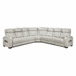 Lexicon Fairway Faux Leather 3-Piece Pwr Rclng Sectional in Taupe