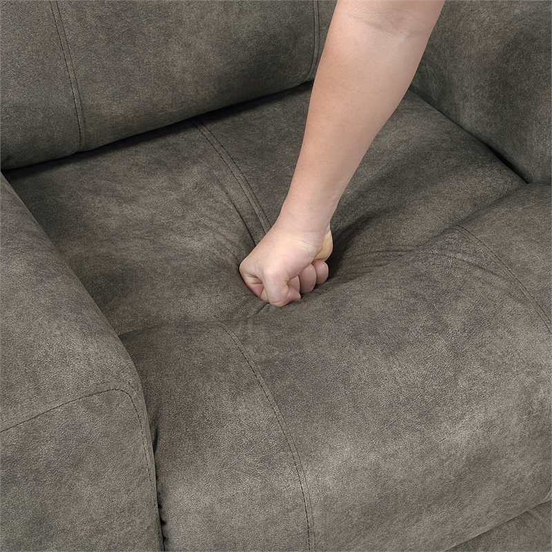 Lexicon Muncie Microfiber Dbl Reclining Love Seat with Center Console in Brown