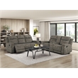 Lexicon Muncie Microfiber Double Reclining Sofa in Brown