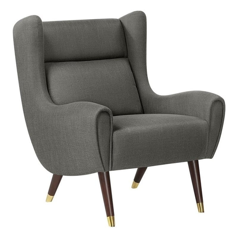Lexicon Greta Textured Accent Chair in Dark Gray