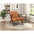 Lexicon Gideon Faux Leather Accent Chair in Brown