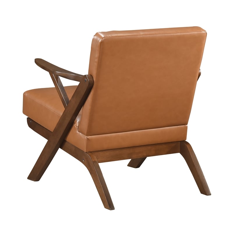 Lexicon Gideon Faux Leather Accent Chair in Brown