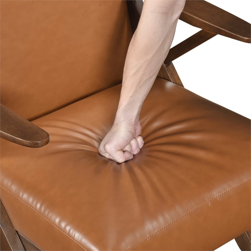 Lexicon Gideon Faux Leather Accent Chair in Brown