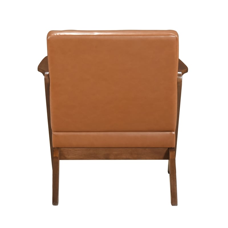 Lexicon Gideon Faux Leather Accent Chair in Brown