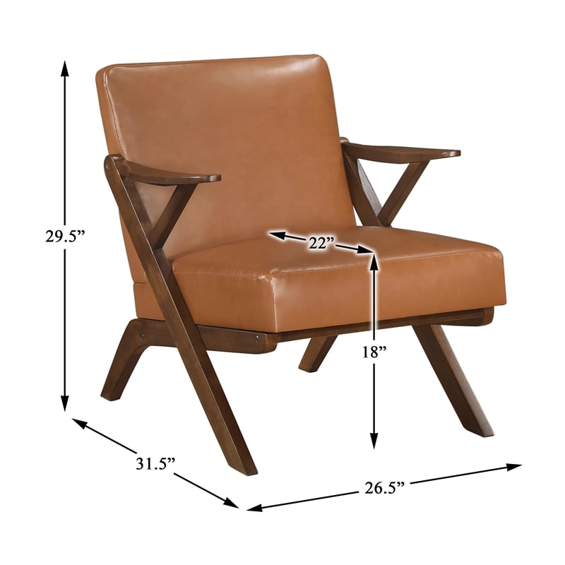 Lexicon Gideon Faux Leather Accent Chair in Brown