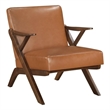 Lexicon Gideon Faux Leather Accent Chair in Brown