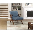 Lexicon Gideon Faux Leather Accent Chair in Blue