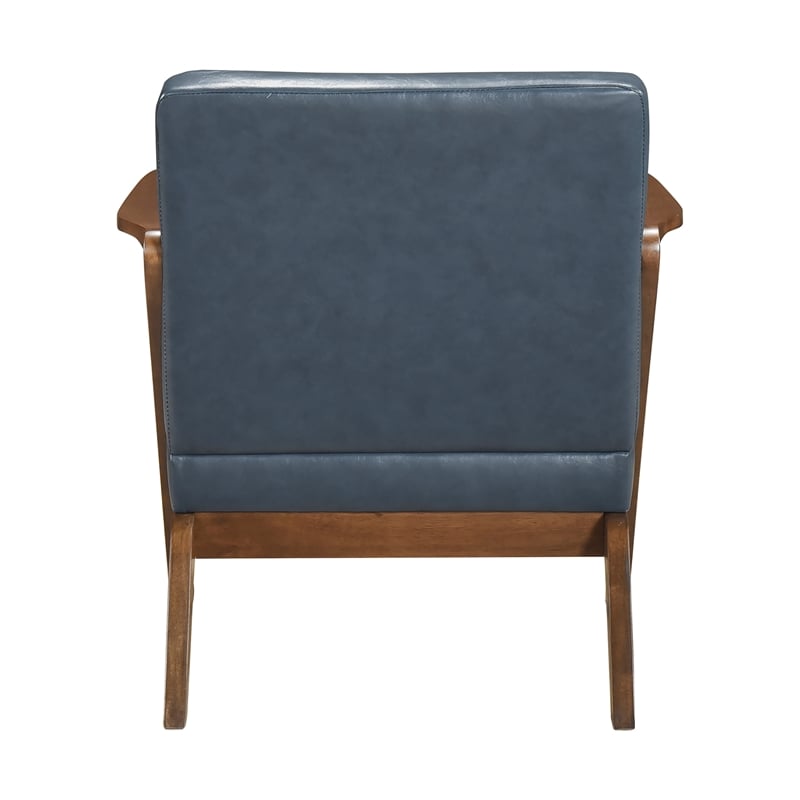 Lexicon Gideon Faux Leather Accent Chair in Blue