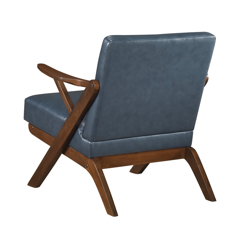 Lexicon Gideon Faux Leather Accent Chair in Blue