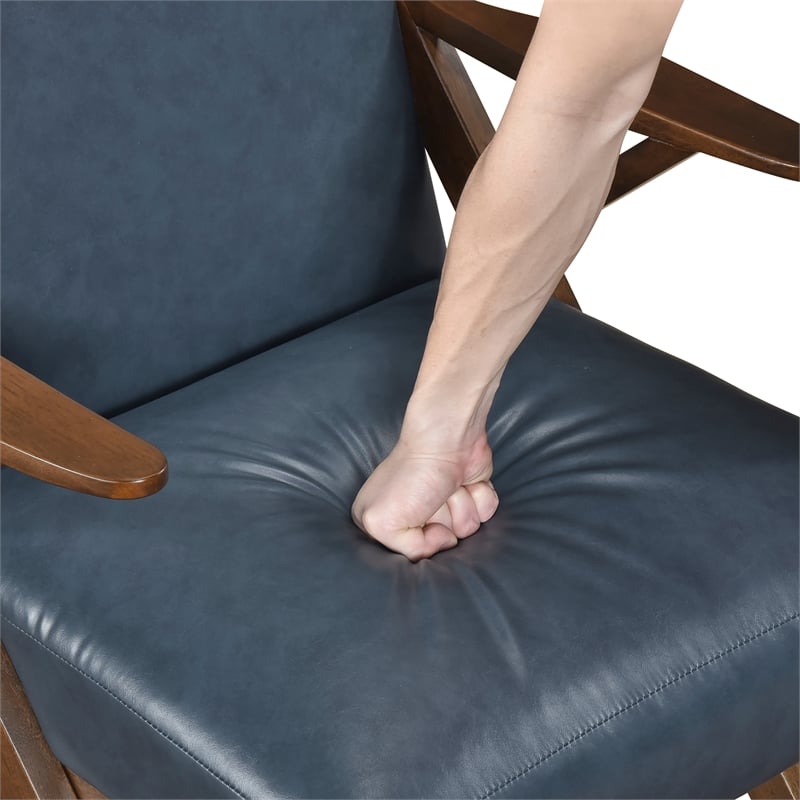 Lexicon Gideon Faux Leather Accent Chair in Blue