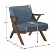 Lexicon Gideon Faux Leather Accent Chair in Blue