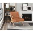 Lexicon Gideon Faux Leather Accent Chair in Brown