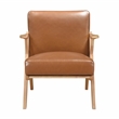 Lexicon Gideon Faux Leather Accent Chair in Brown