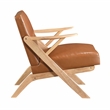 Lexicon Gideon Faux Leather Accent Chair in Brown