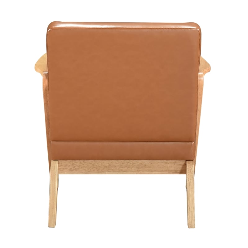 Lexicon Gideon Faux Leather Accent Chair in Brown