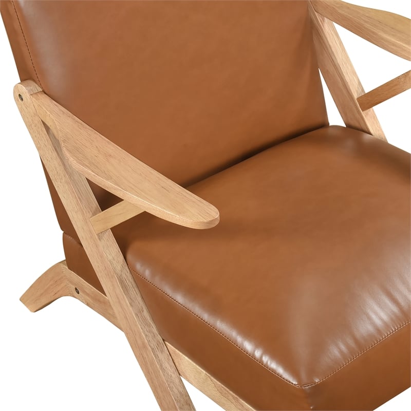 Lexicon Gideon Faux Leather Accent Chair in Brown
