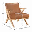 Lexicon Gideon Faux Leather Accent Chair in Brown