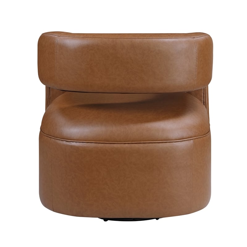 Lexicon Sawyer Faux Leather Accent Chair in Camel