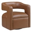 Lexicon Sawyer Faux Leather Accent Chair in Camel