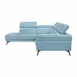 Lexicon Giselle Leather 2-Piece Sectional with Left Side Chaise in Blue