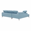 Lexicon Giselle Leather 2-Piece Sectional with Left Side Chaise in Blue