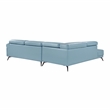 Lexicon Giselle Leather 2-Piece Sectional with Left Side Chaise in Blue