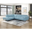 Lexicon Giselle Leather 2-Piece Sectional with Left Side Chaise in Blue