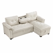 Lexicon Elara Textured 2pcs Reversible Sectional with Reversible Chaise in Beige