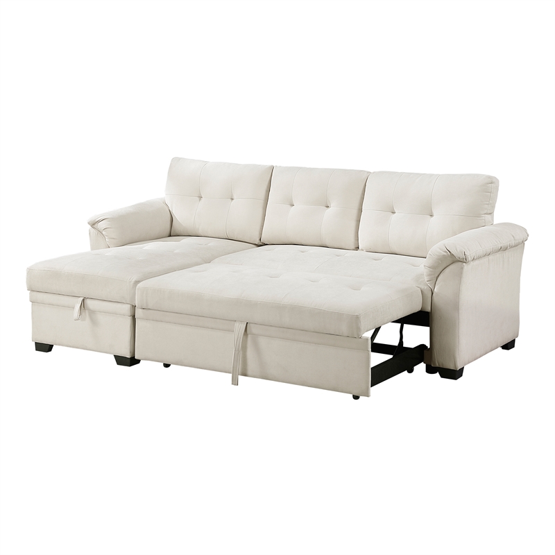 Lexicon Elara Textured 2pcs Reversible Sectional with Reversible Chaise in Beige